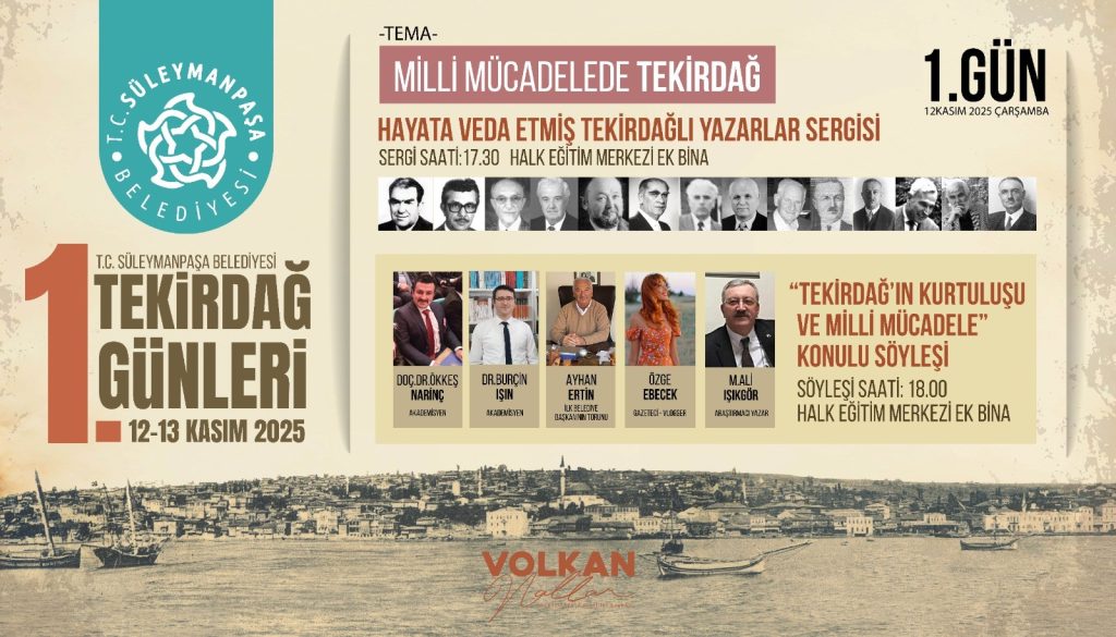 Süleymanpaşa Belediyesinden Kurtuluşa Özel Etkinlik: 1. Tekirdağ Günleri Başlıyor